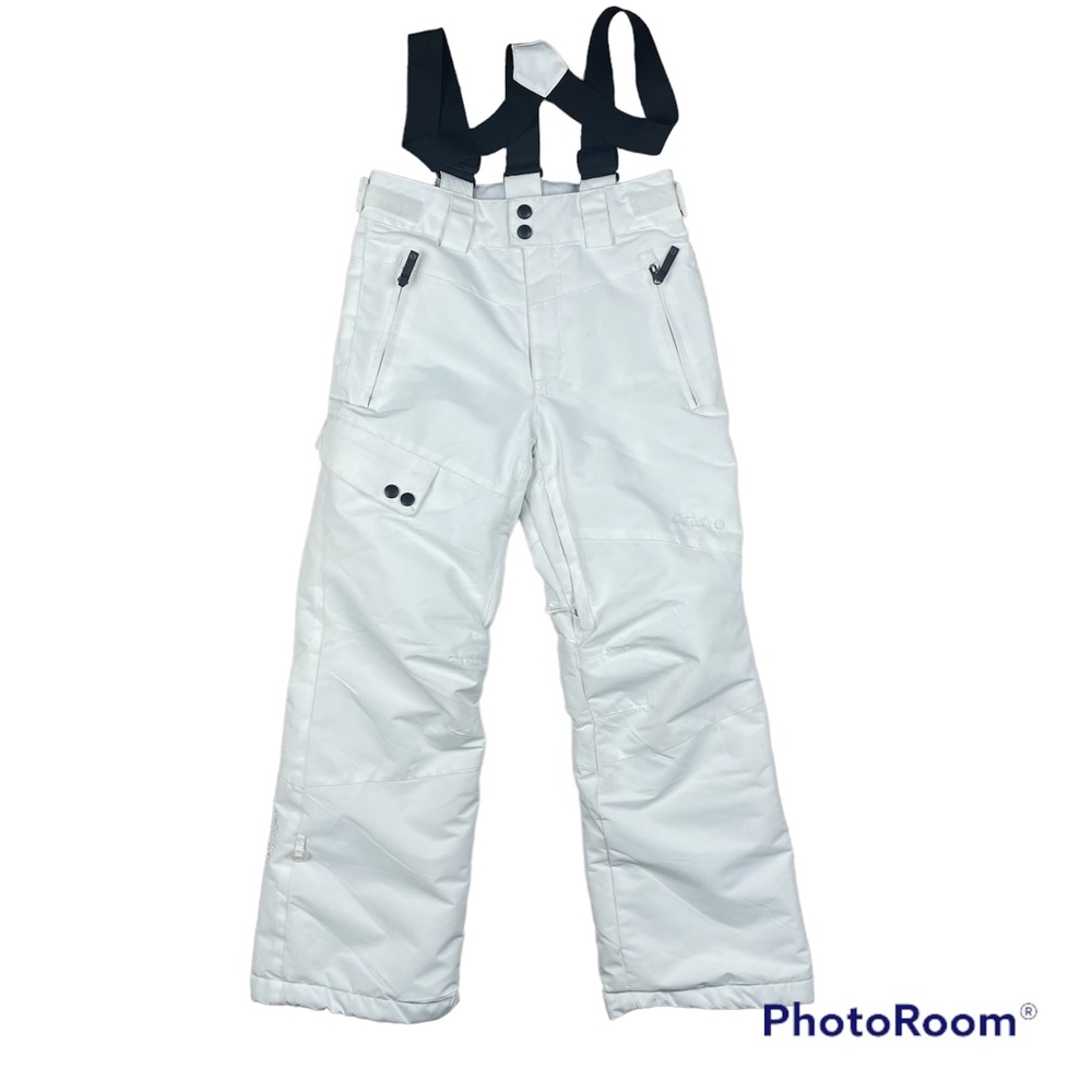 Planet Earth Adjustable Waist Youth / Child Size Medium White Snow Ski Pants